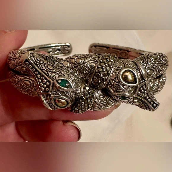 JAI John Hardy Double Croco Kick Cuff Size Small